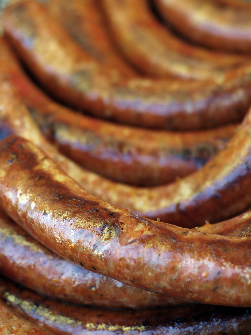 sausage, meat, food, pork, hot, grill, grilled, smoked, picnic, tasty, texture, brown meat, brown smoke